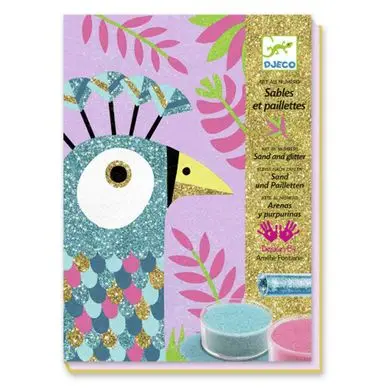 Art au numéro Sables et paillettes éblouissants oiseaux - Djeco Achat Immédiat