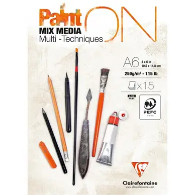 Bloc papier multi-techniques Paint'On 250 g/m² - Clairefontaine Haute Qualité