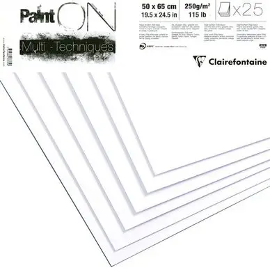 Usine Directe Ramette 25 feuilles multi-techniques Paint On 50 x 65 cm 250 g/m² - Clairefontaine