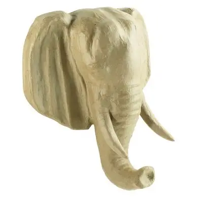 Objet en papier mâché tête éléphant 31 x 16,5 x 36 cm - Décopatch Quantité Limitée