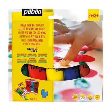 Vente Flash Peinture au doigt Tactilcolor Kit 5 x 80 ml - Pébéo