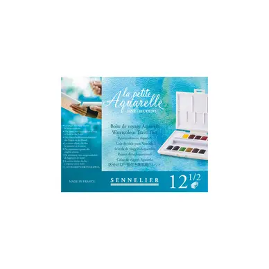 Aquarelle fine boite de 12 demi-godets - Sennelier Prix Cassé