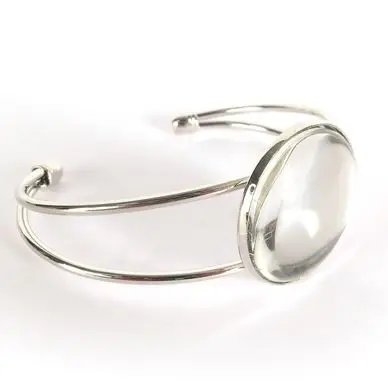 Dernière Chance Bracelet Cabochon Rond Argenté - DTM
