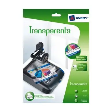 Offre Limitée Film transparent pour rétroprojecteur 21 x 29,7 cm A4 - 15 pcs - Avery