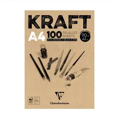 Achetez Aujourd'hui Papier kraft en bloc 90 g/m² 100 feuilles - Clairefontaine