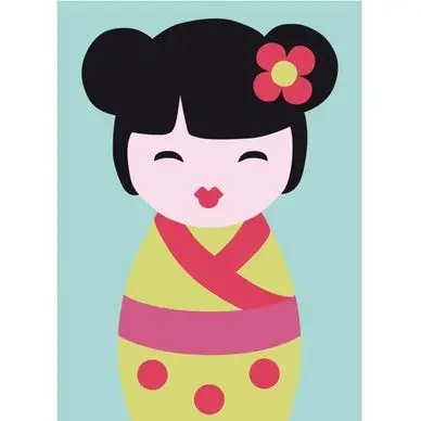 Kit de tapisserie enfant XXL - La Kokeshi - 13 x 18 cm - DMC Offre Exclusive
