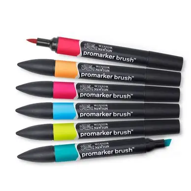 Prix Bas Marqueur Brushmarker 6 tons Moyens - Winsor & Newton