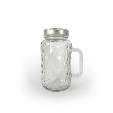 Pot en verre facetté avec couvercle et poignée - 49 cl - Graine Créative Nouvelle Collection