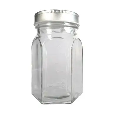 Commander Maintenant Bocal en verre Hexagonal + couvercle 240 ml - Graine Créative