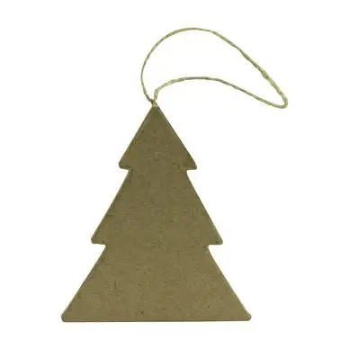 Satisfait Ou Remboursé Sapin plat à suspendre en papier mâché 7 x 8 x 1 cm - Décopatch