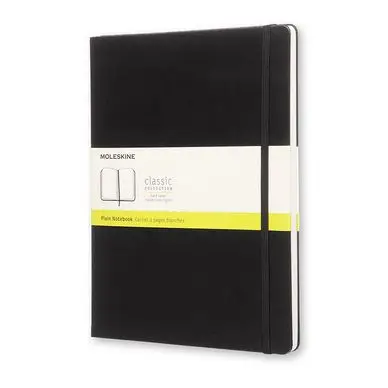 Carnet de note XL - Couverture noire - Page blanche - 19 x 25 cm - Moleskine Authentique