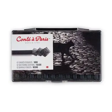 Meilleur Prix Pastel sec carré noir 2B par 12 - Conté à Paris