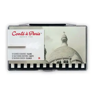 Seulement Aujourd'hui Pastel sec carré blanc 2B par 12 - Conté à Paris