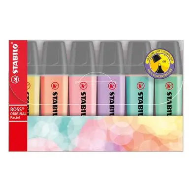 Surligneur BOSS pastel - 6 couleurs - STABILO Livraison Express