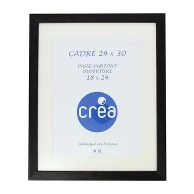 Offre Exclusive Cadre en bois Gaëlle 20 Noir + passe-partout - Créa