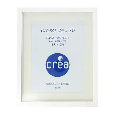 Cadre en bois Gaëlle 20 blanc + passe-partout - Créa Prix Promo