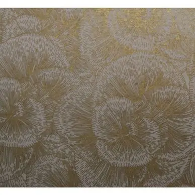 Pas Cher Papier Lokta 50 x 70 cm 150 g/m² Fleurs dorées sur Crème - Esprit Papier