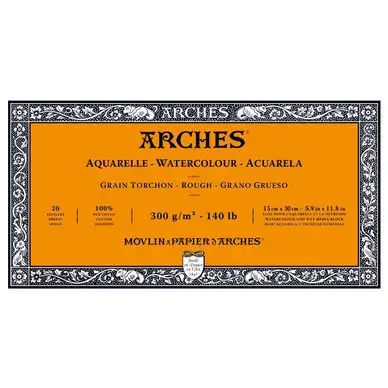 Bloc de papier aquarelle Grain torchon 300 g/m² - 20 pages - Arches Satisfait Ou Remboursé