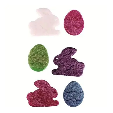 Déco Gelly Lapins et œufs pailletés - CTOP Dernier Modèle