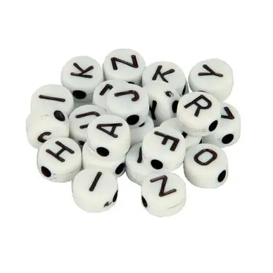 Perles alphabet noir et blanc 7 mm x 300 pcs - Artemio Commander Vite