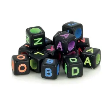 Acheter En Ligne Perles alphabet noir et couleurs 6 mm x 300 pcs - Artemio