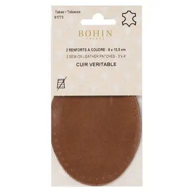 Nouvel Arrivage Renfort cuir 2 pcs Tabac - Bohin