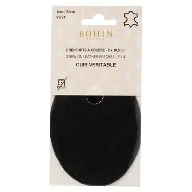 Dernière Chance Renfort cuir 2 pcs Noir - Bohin