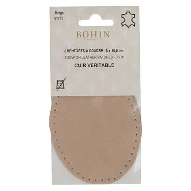 Renfort cuir 2 pcs Beige - Bohin Acheter Direct