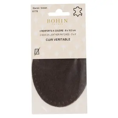 Renfort cuir 2 pcs Marron - Bohin Offre Du Jour