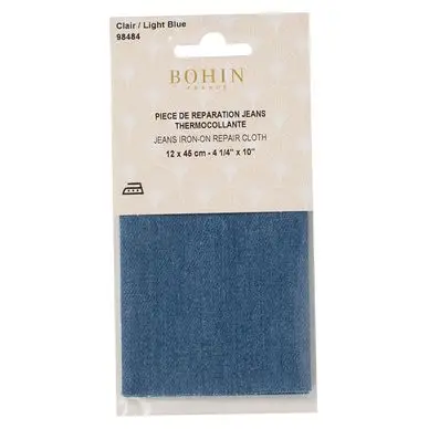 Bon Plan Pièce de réparation Percale thermocollante jean Moyen - Bohin