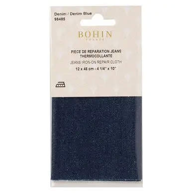 Haute Qualité Pièce de réparation Percale thermocollante jean Foncé - Bohin