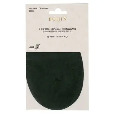 Promotion Saisonnière Renfort thermocollant Suédine 2 pcs Vert foncé - Bohin