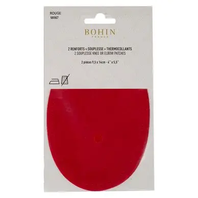 Renfort thermocollant Suédine 2 pcs Rouge - Bohin Dernier Modèle