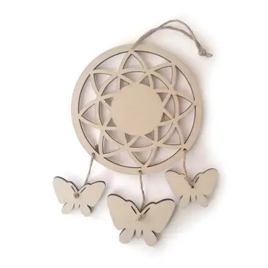 Attrape-rêves papillons en bois 12,5 x 21,5 x 2 cm - Graine Créative Vente Flash