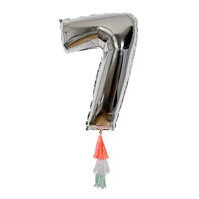 Affaire À Saisir Ballon chiffre 7 et pompons - Meri Meri