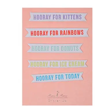 Stickers relief hooray x 5 pcs - Meri Meri Jusqu'à Épuisement Des Stocks