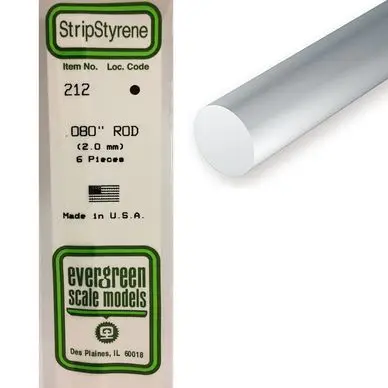 Offre Du Jour Baguette ronde en plastique 350 x 2 mm - 6 pcs - Evergreen Scale Models