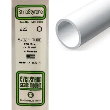 Tube rond en plastique 350 x 4 mm Ø Int 2,5 mm - 4 pcs - Evergreen Scale Models Expédié Aujourd'hui