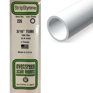 Tube rond en plastique 350 x 4,8 mm Ø Int 3,3 mm - 4 pcs - Evergreen Scale Models Acheter En Ligne