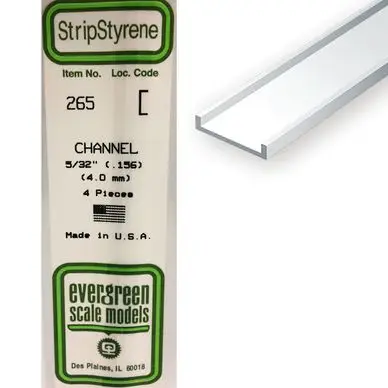 Commande En Gros Baguette profile en U en plastique 350 x 4 x 1,4 mm - 4 pcs - Evergreen Scale Models