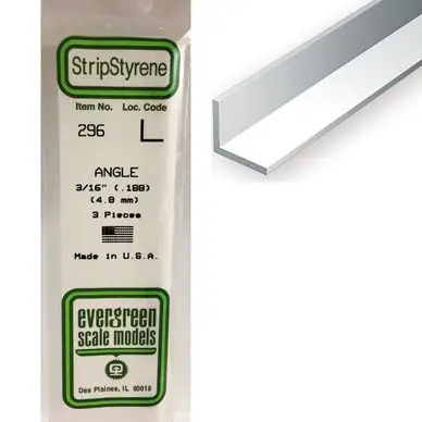Commander Maintenant Baguette profile en L en plastique 350 x 4,8 x 4,8 mm - 3 pcs - Evergreen Scale Models