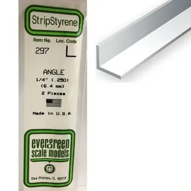 Promotion Saisonnière Baguette profile en L en plastique 350 x 6,3 x 6,3 mm - 2 pcs - Evergreen Scale Models