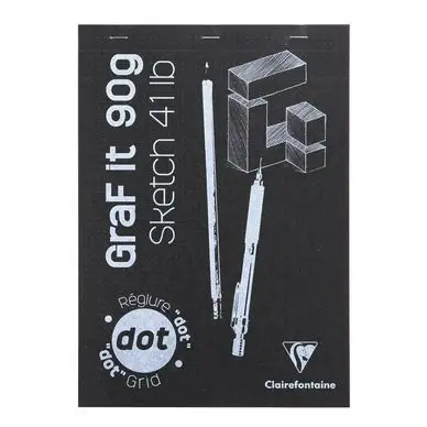 Bloc de papier GraFit DOT Papier avec repère 90 g/m² - 80 Fles - Clairefontaine Dernier Modèle