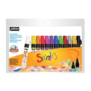 Offre Exclusive Marqueur gouache Skrib 12 couleurs Arc en ciel - Pébéo