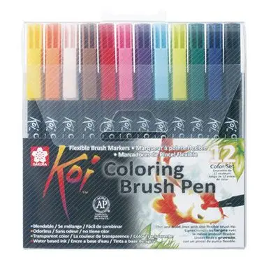 Feutre pinceau Koi Set 12 couleurs - Sakura Vente Directe