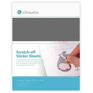 Feuille adhésive à gratter Argent 21.6 x 28 cm 5 pcs - Silhouette Offre Spéciale