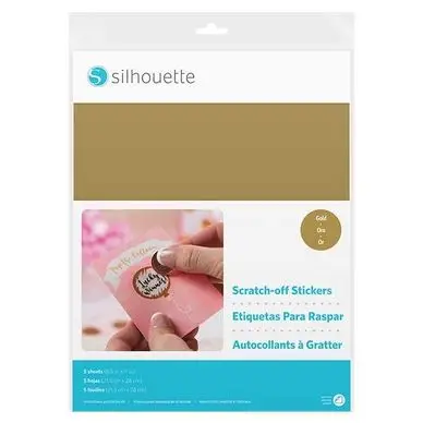 Soldes Feuille adhésive à gratter Or 21.6 x 28 cm 5 pcs - Silhouette