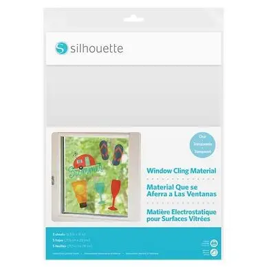 Film électrostatique pour vitres Transparent 21.6 x 28 cm 5 pcs - Silhouette Nouvelle Collection