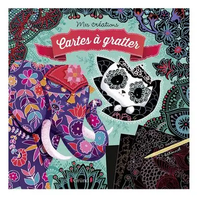 Prix Promo Pochette Mes créations : Carte à gratter Animaux du monde - Gründ