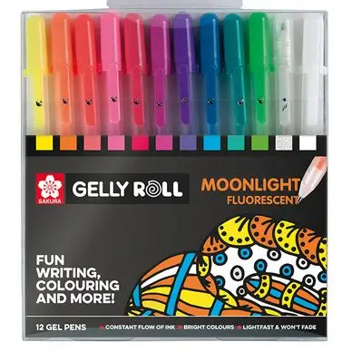 Stylo gel Gelly Roll 12 couleurs Set Moonlight - Sakura Livraison Express